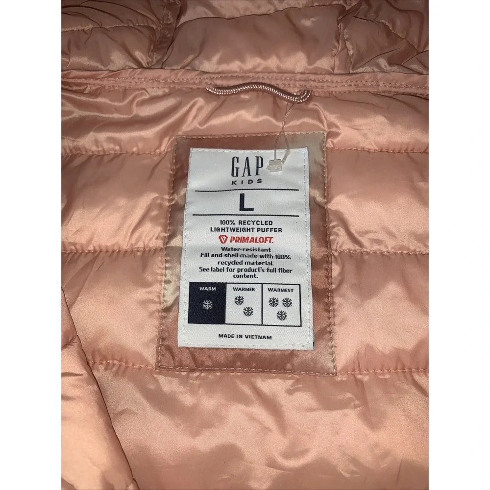 Gap Cold Control‎ Puffer Jacket Girls Size L (10) Pink Tie dye Full zip NWOT